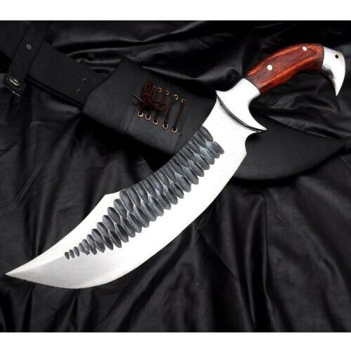 Custom Handmade Carbon Steel Survival Bowie Knife for Hunting & Camping