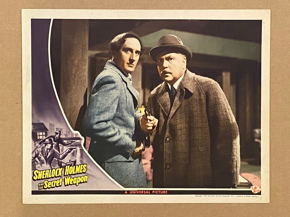 SHERLOCK HOLMES & THE SECRET WEAPON ‘42 BASIL RATHBONE NIGEL BRUCE BEST CARD