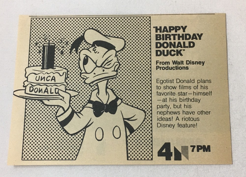 1976 NBC Animated Disney Special Happy Birthday Donald Duck TV Ad