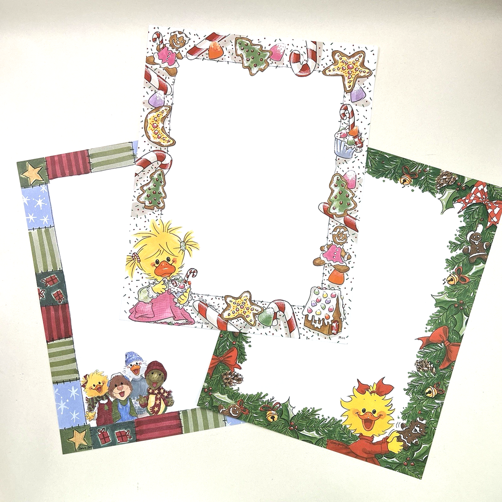 Suzy Zoo Christmas Stationery Paper 35 Sheets Holiday Letter Scrapbooking
