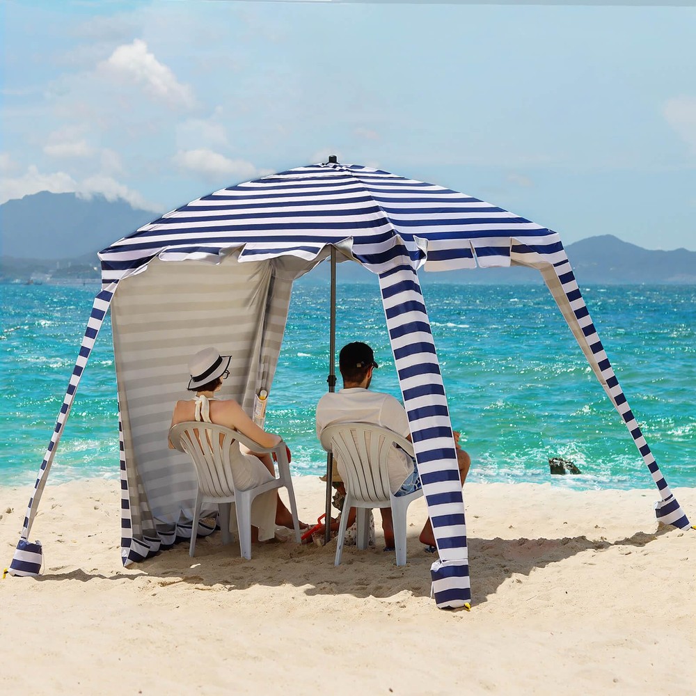 Beach Cabana - UPF 100+ UV Protection Beach Tent, Easy to Set Up 6' x 6' Cano...