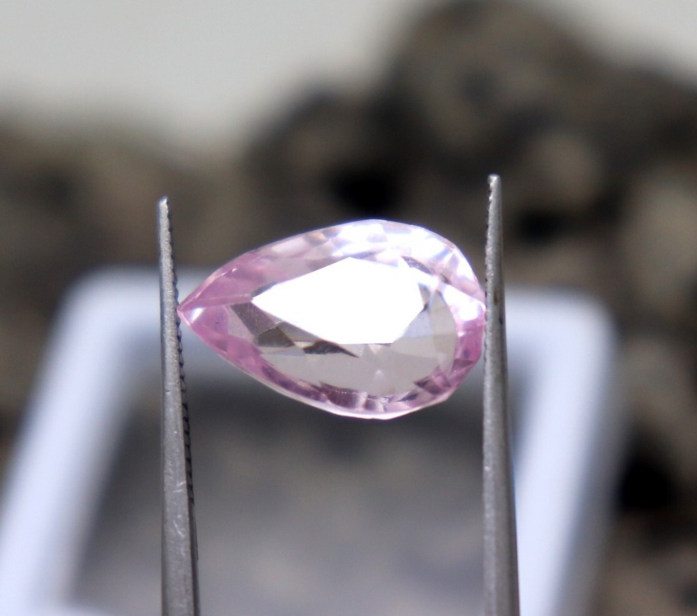 Natural Pink Morganite AAA Stone Loose Pear Cut Morganite Certified Stone 6ct