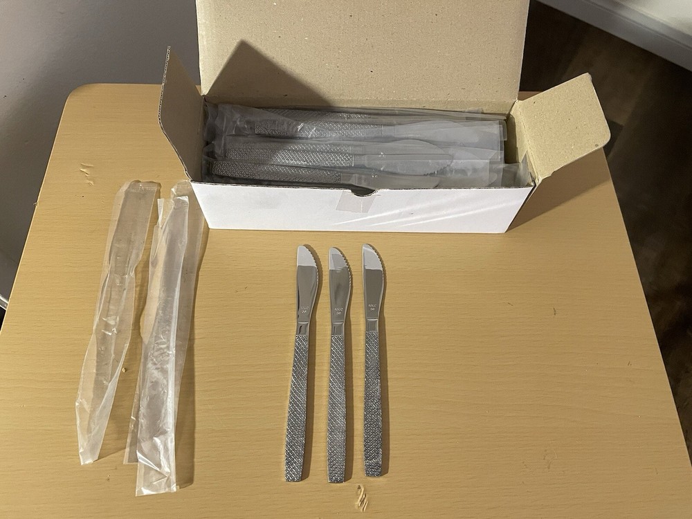UNITED AIRLINES Fish Scale Dinner Knives New ABCO 56 Lot Of 60 In Sleeves-image
