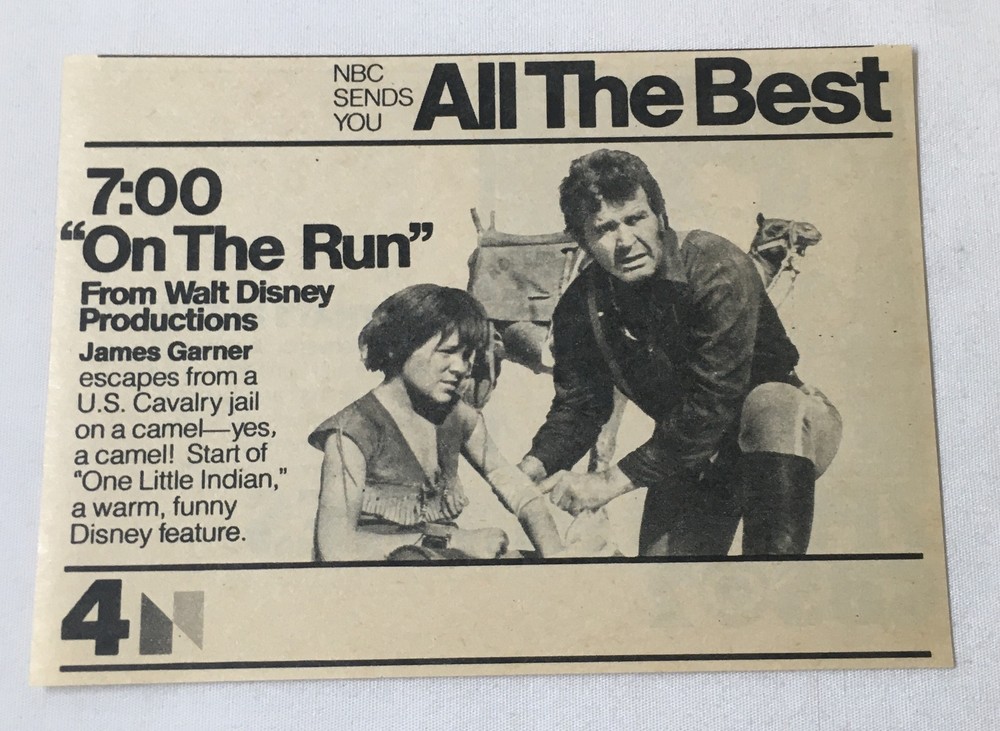 1976 NBC Walt Disney On The Run James Garner TV Ad