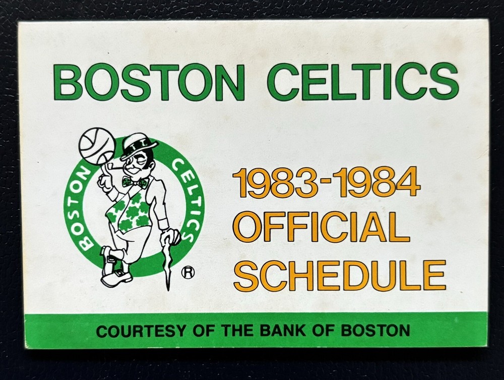 🏀 Boston Celtics Pocket Schedule 1983-84 NBA Basketball