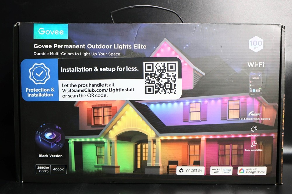 Govee 100Ft Permanent Outdoor Lights Elite in Black H805A