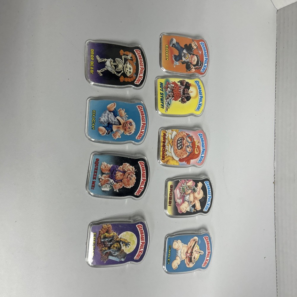 1986 Vintage Garbage Pail Kids Pinback Buttons Lot of 9 Collectible Pins 27mm