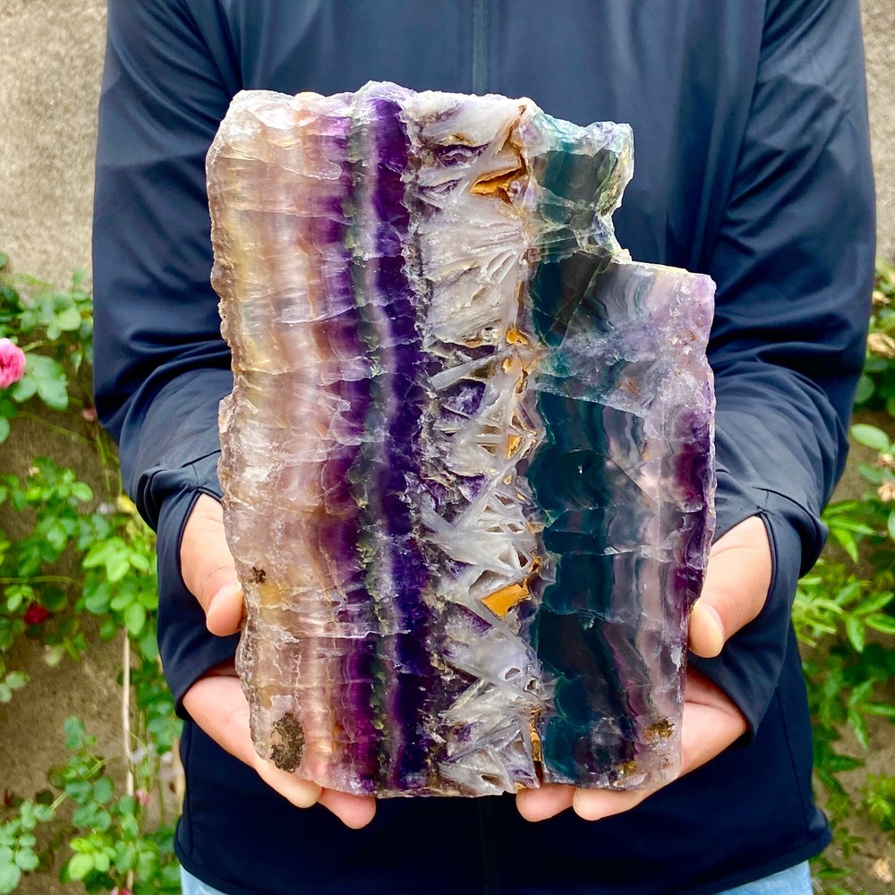 2.8LB Natural beautiful Rainbow Fluorite Crystal flake original stone specimen