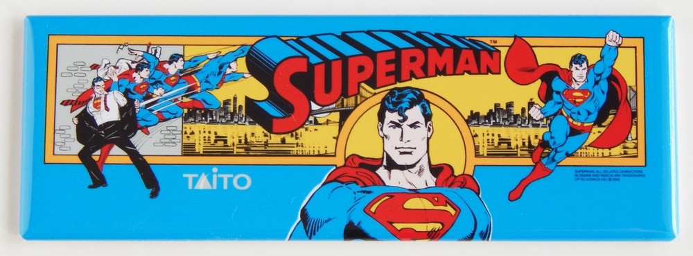 Superman Marquee FRIDGE MAGNET (1.5 x 4.5 inches) arcade video game header