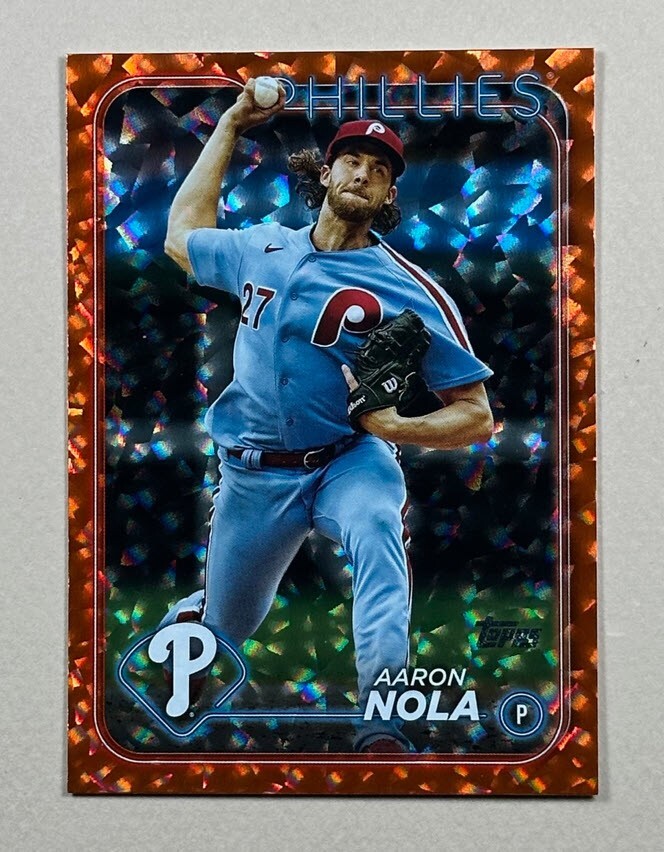Aaron Nola 2024 Topps Series 2 Orange Foilboard Phillies Parallel /299-image