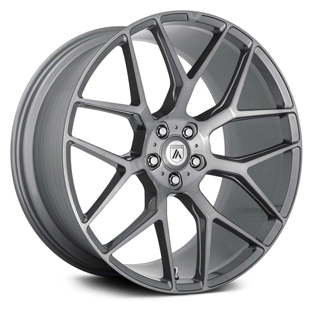 Asanti ABL-27 DYNASTY 20x10.5 Titanium Rims Set of 4 5x112 38 Offset 72.56 Bore-image