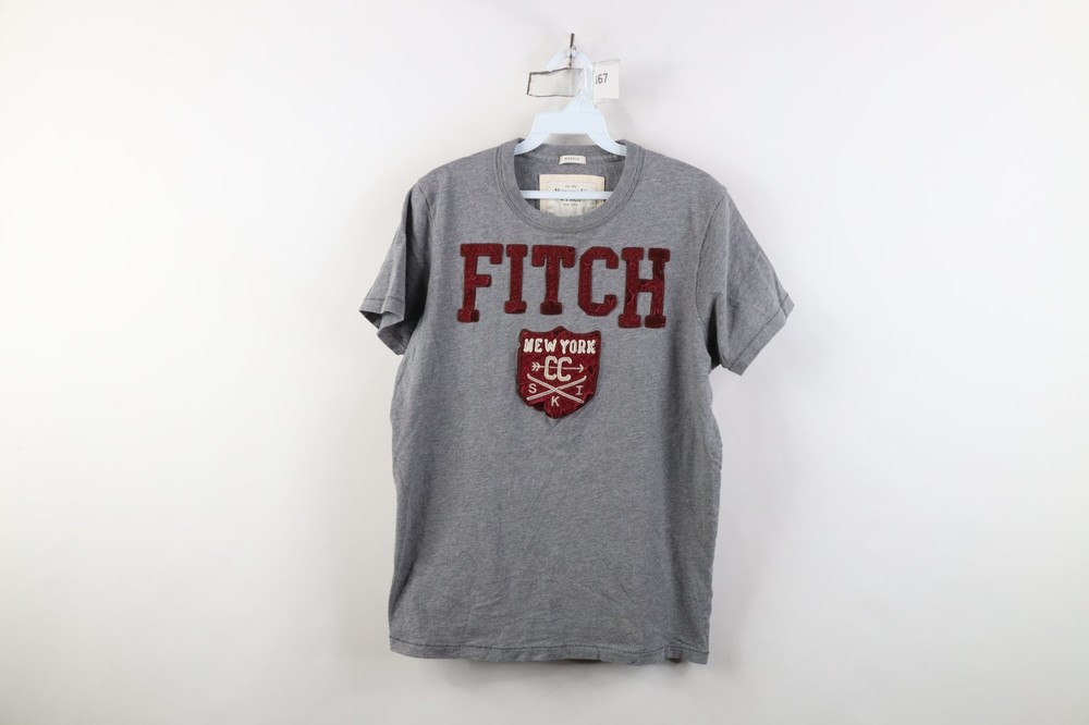 Vtg Y2K Abercrombie & Fitch Mens Large Muscle Spell Out Ski Short Sleeve T-Shirt-image