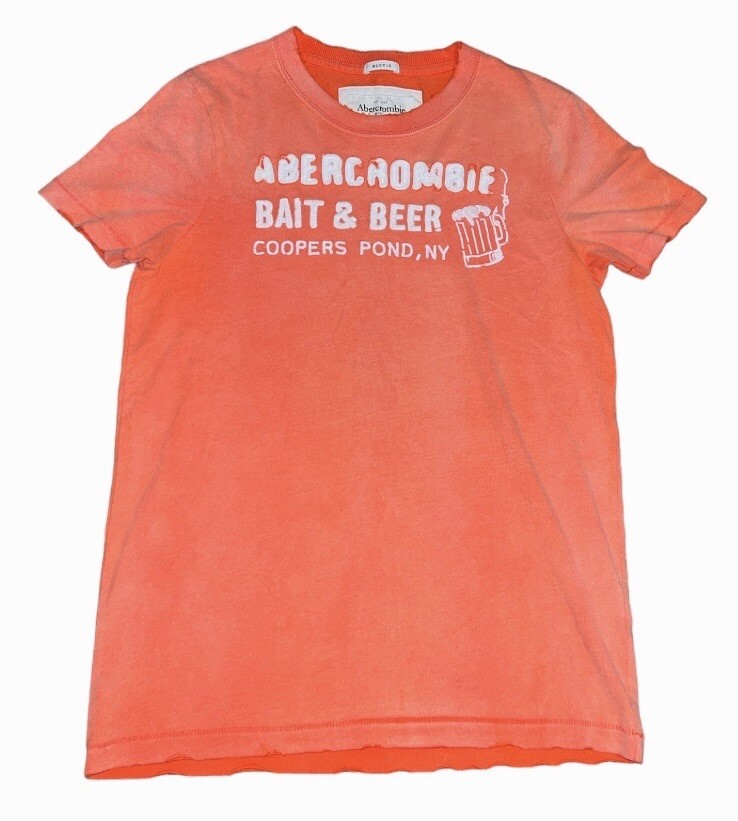 Abercrombie & Fitch Muscle T-Shirt Mens Size Small Bait & Beer Coopers Pond NY-image