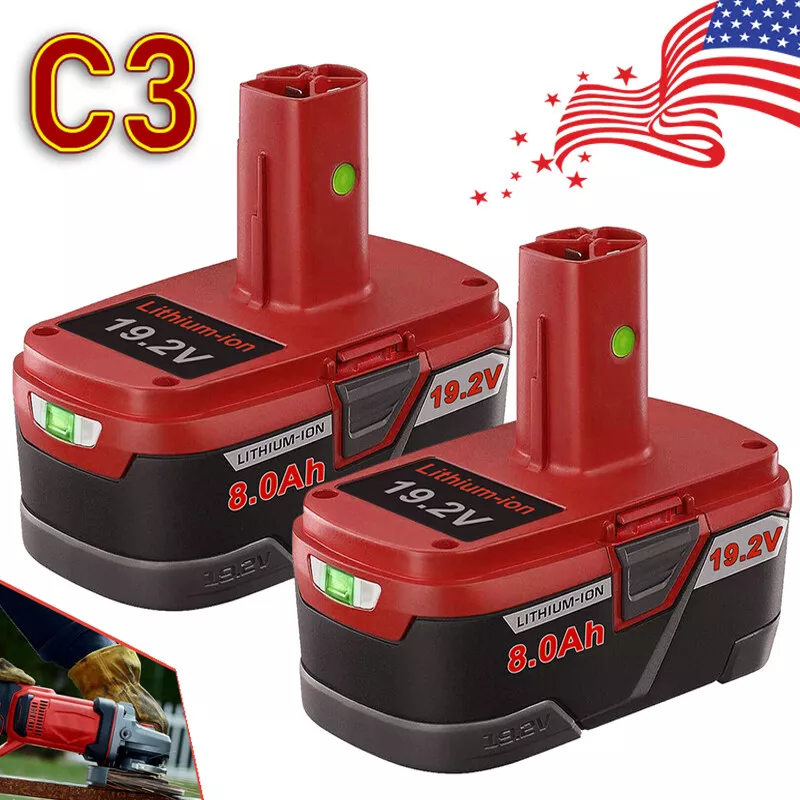 2Pack 19.2 Volt 8.0Ah For Craftsman C3 DieHard Lithium ion XCP Battery 11375 NEW