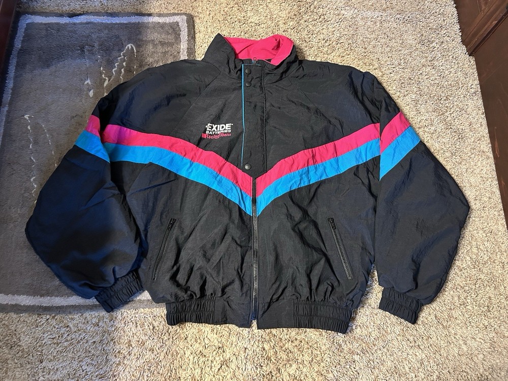 Jeff Burton Exide Batteries Racing Team Jacket American Made Apparel #99 XL