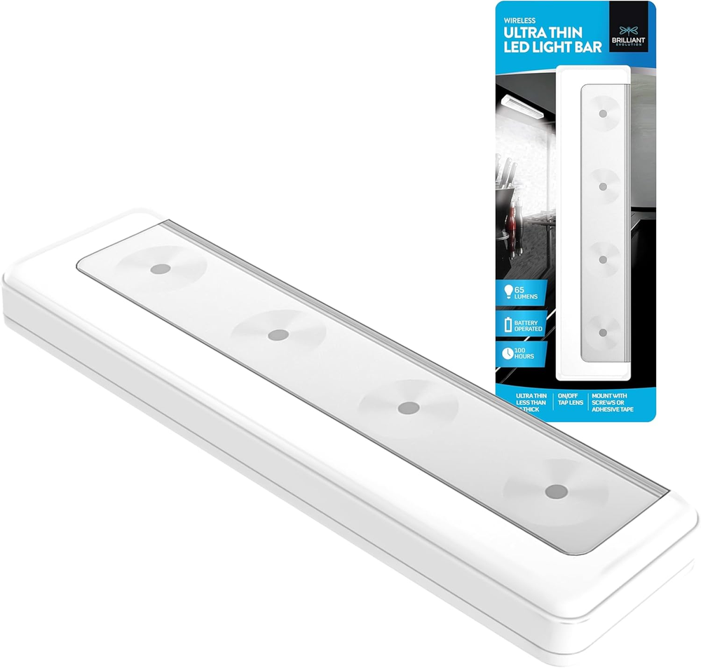 Wireless Ultra Thin LED Light Bar - Battery Operated Lights for Kitchen under Ca