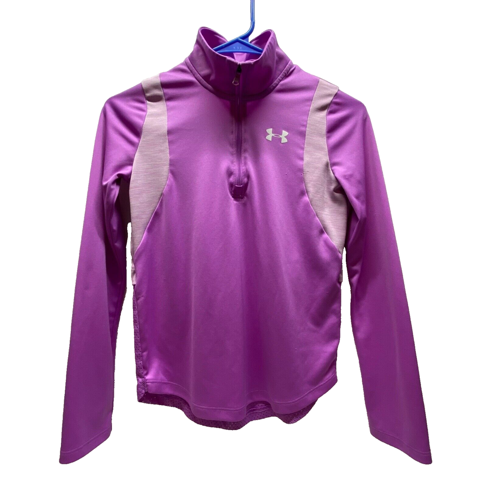 Under Armour Gold Gear 1/4 Zip Youth Medium Pink Loose Fit Pullover Jacket Shirt