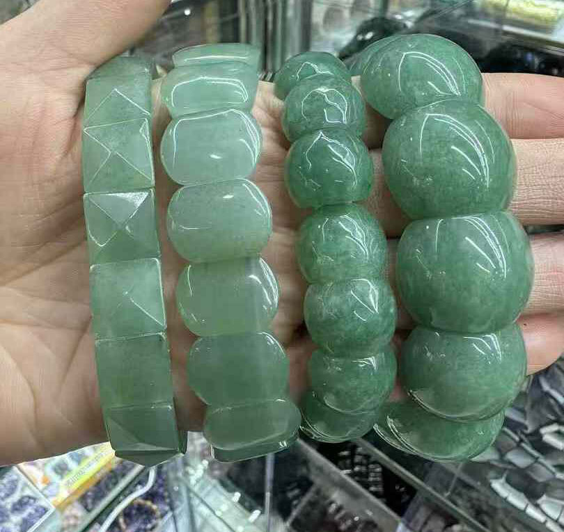 4pcs Natural  Green Aventurine Gems Bracelets Chakra Reiki Healing Amulet