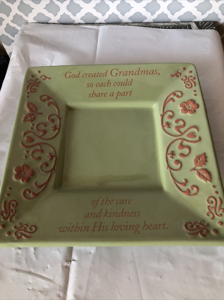 Abbey Press 7.5 Inch Religious Grandma Theme Decorative Square Plate  -image