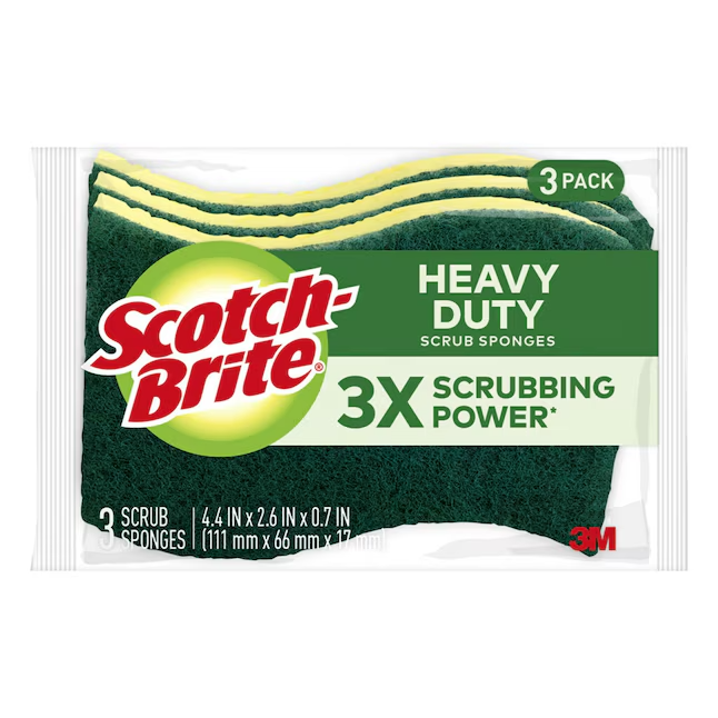 Scotch-Brite 3-Pack Heavy Duty Scouring Sponges for Fast Cleaning