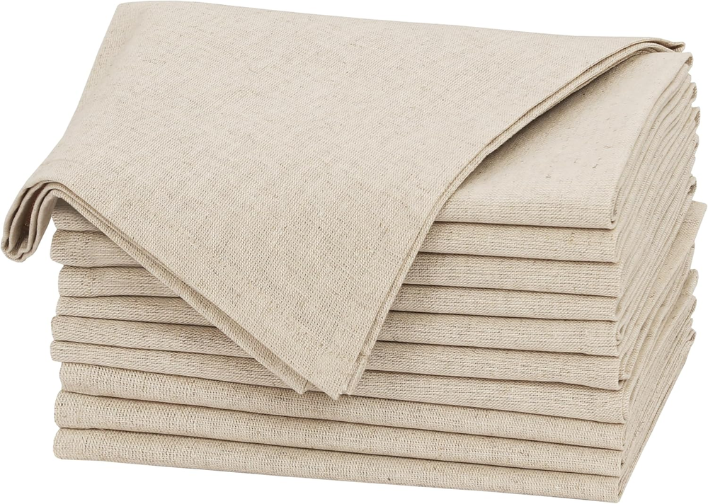 Linen Napkins Set of 6, 18X18 Cloth Napkins, Cotton Linen Blend Napkins Cloth Wa