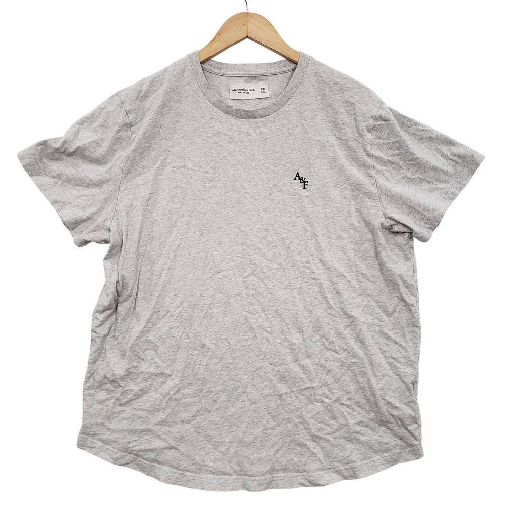 Abercrombie Fitch Mens XXL Gray Soft Tee Short Sleeve Crew Neck Casual T Shirt-image