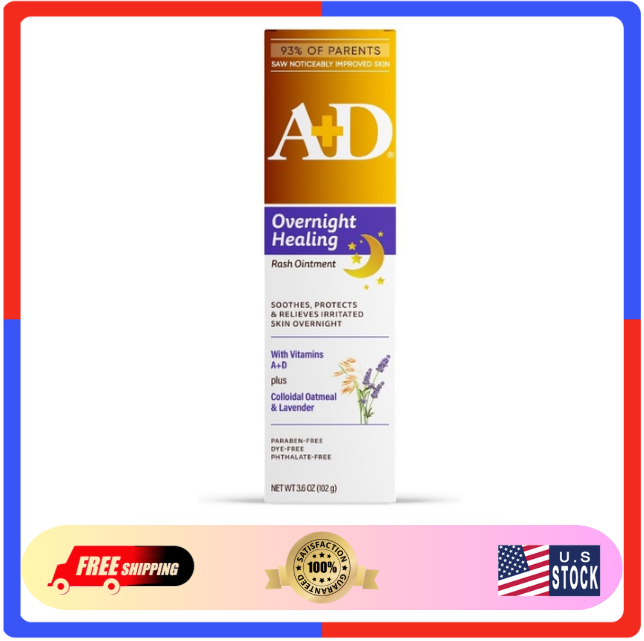 A+D Overnight Diaper Rash Cream with Lavender & Oatmeal 3.6oz
