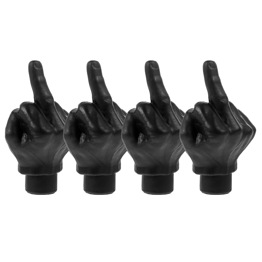 4 Pcs Motorcycle Valve Stem Cap Car Tire Middle Finger Prank Funny ( )