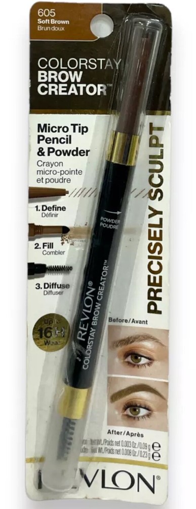Revlon Colorstay Eyebrow Pencil/Powder Longwearing Precision Tip 605 Soft Brown