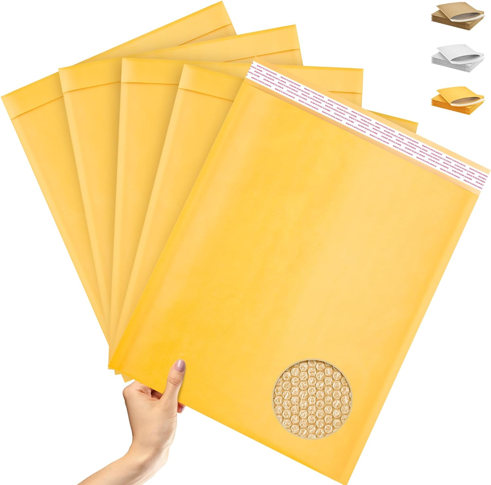 10-Pack Gold Kraft Bubble Mailers 14.25x19 Inch Large Padded Envelopes-image
