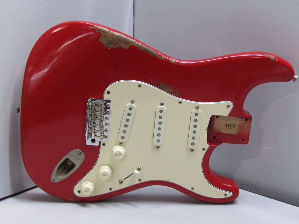 MJT Aged Guitars VTS Stratocaster Body Only RH Nitrocellulose Lacquer Finish-Red