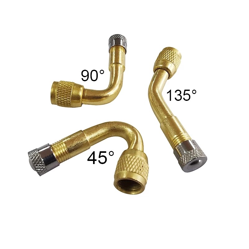 45/90/135Degree Angle Brass Air Tyre Valve Stem with Extension Adapter Universal