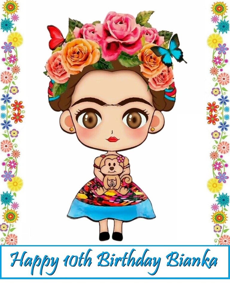 Frida Kahlo Edible Cake Toppers Decoration