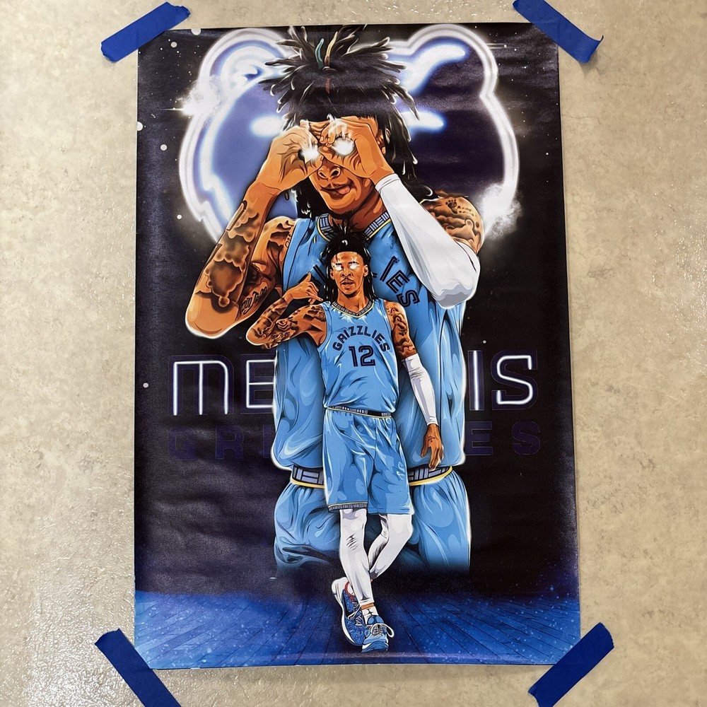 Ja Morant ✅ Memphis Grizzlies Basketball ✅ Canvas Poster Print Wall Art ✅ 16x24