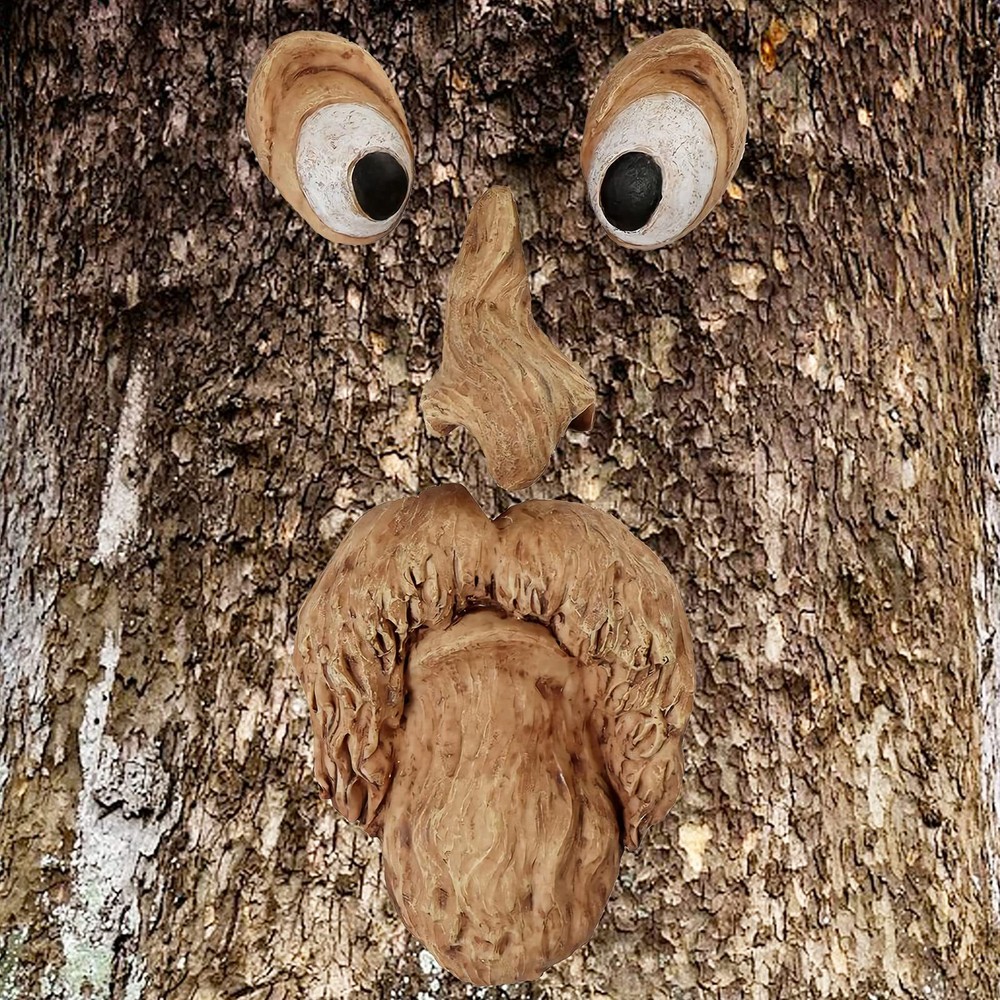 Old Man Tree Hugger Bark Ghost Face Outdoor Decor for Trees