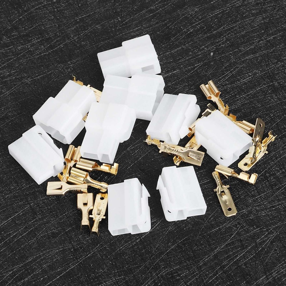 T-Type 2 Pin Power Plug Car Radio Cable Connectors Set Fit for Kenwood