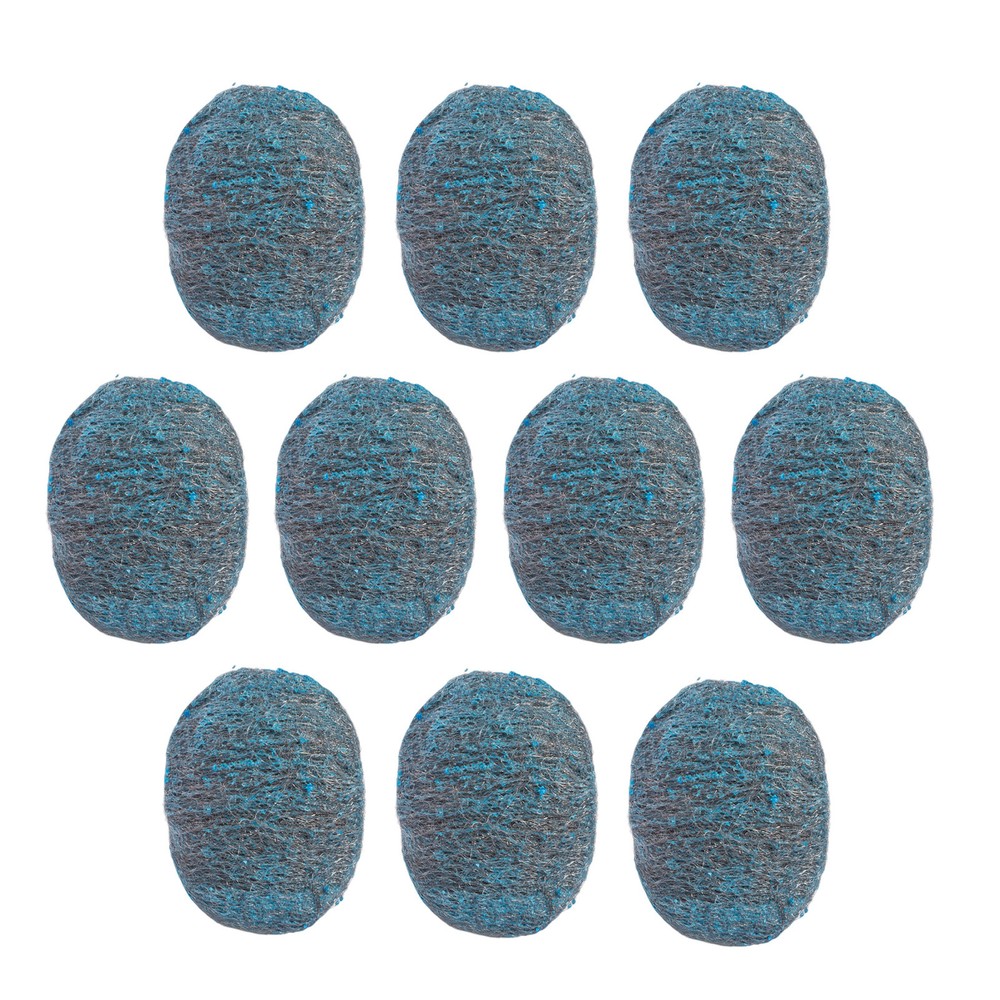 10 Pcs Steel Wool Pads Reusable Heavy Duty Steel Scrubber for Tough Cleaning
