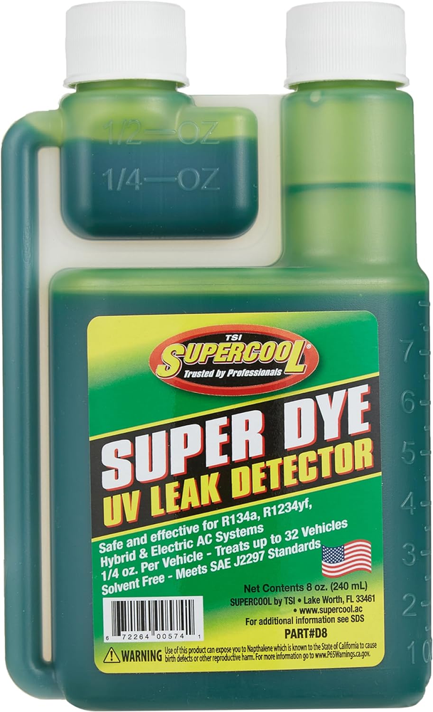 Supercool A/C Leak Detection Dye, Green, 8Oz