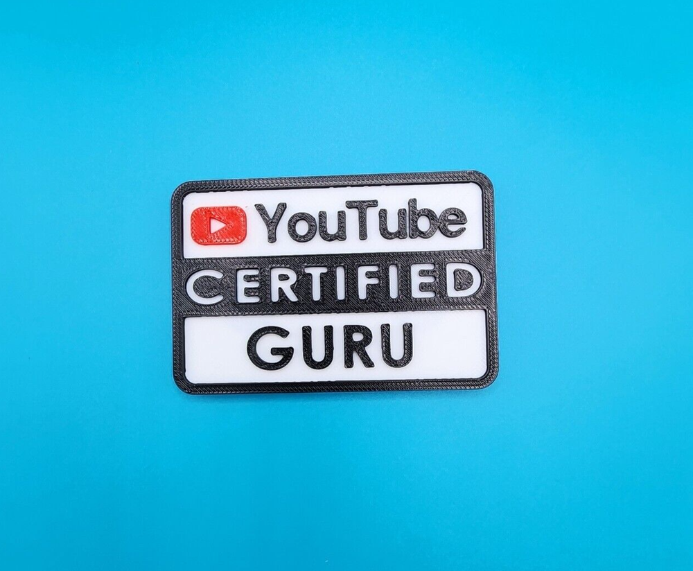 Youtube Certified Guru Magnetic Novelty Tool Box Badge 3D Printed Magnet