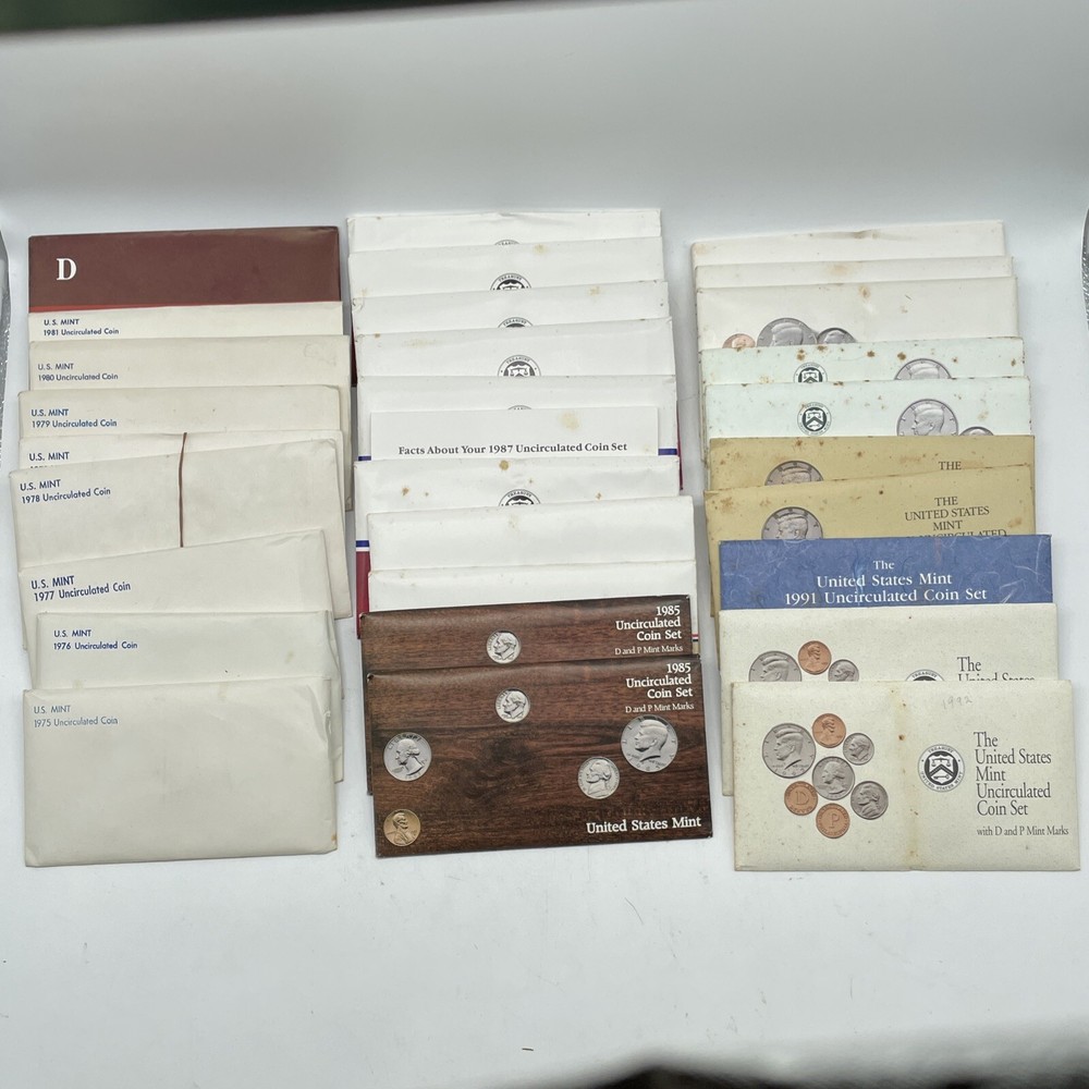 Lot of 30 Uncirculated Coin Set 1970s-1990s U.S Mint Original Packaging OGP