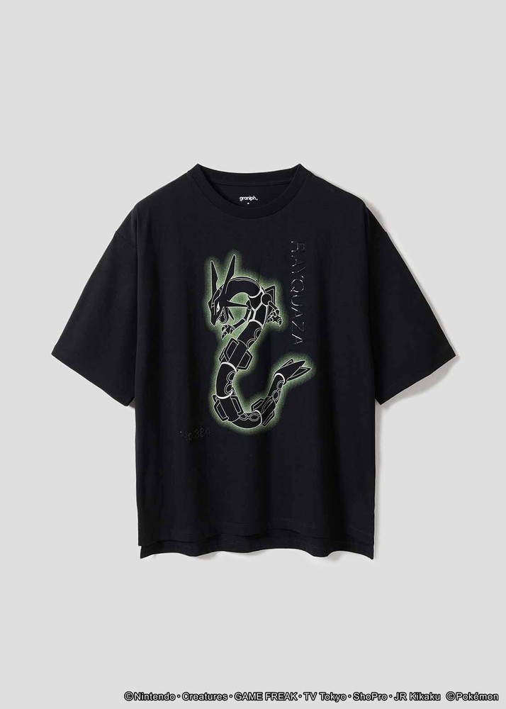 (Stock) Graniph Pokemon Rayquaza Big Silhouette T-shirt Black Japan limited New