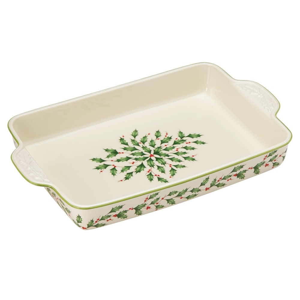Holiday Rectangular Baker, 5.05 LB, Red & Green