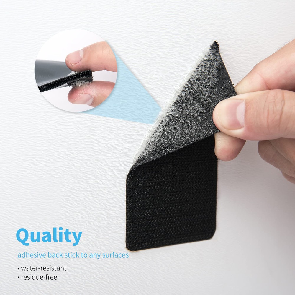 20pcs Fastener Tape No Holes Fixing Hook Loop Adhesive Sticker Convenient