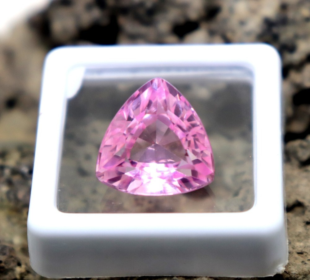 Certified Pink Spinel Trillion Cut 10ct Faceted Mined Spinel For Making Jewelry