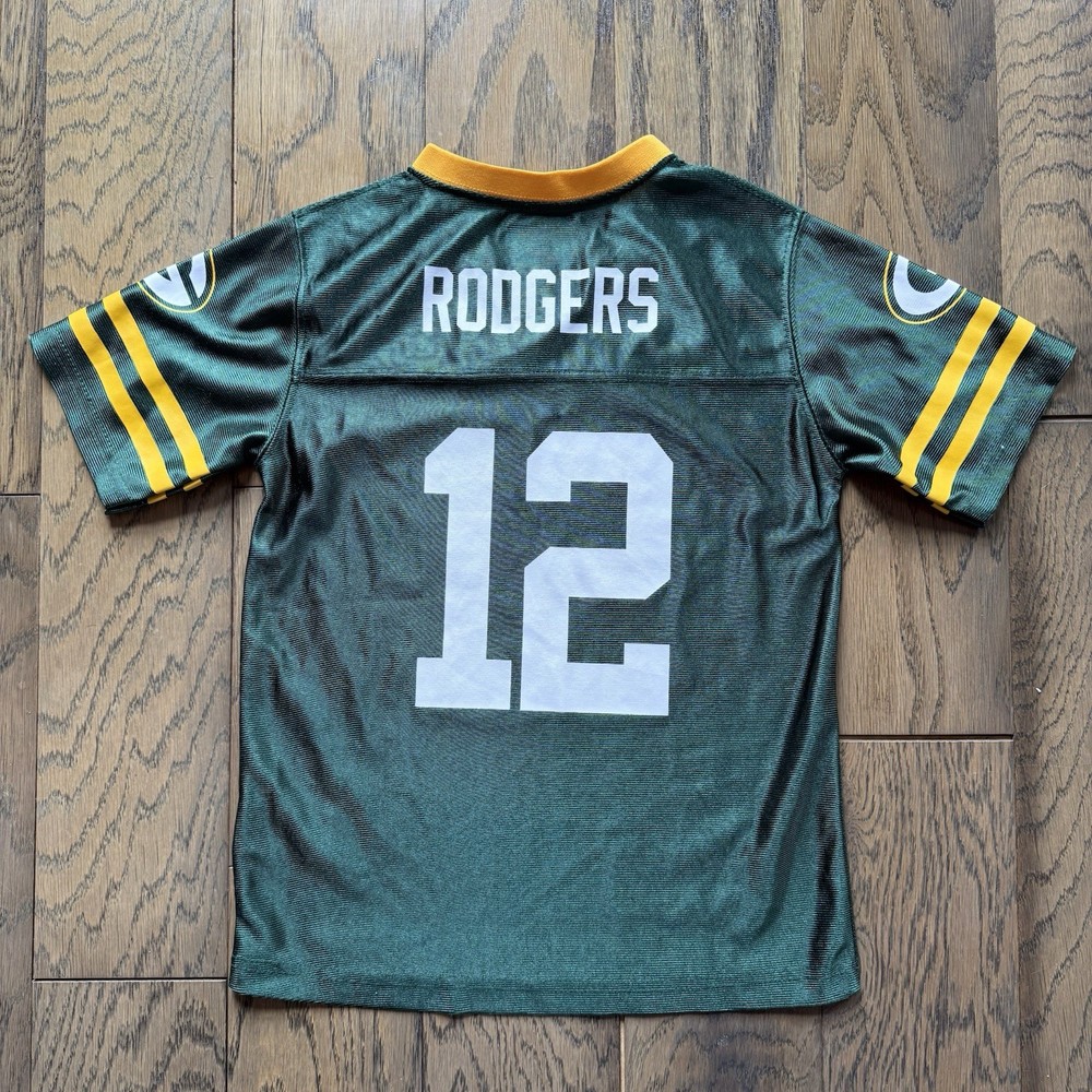 Aaron Rodgers Green Bay Packers Kids NFL Jersey Size 6/7 Youth Small #12-image