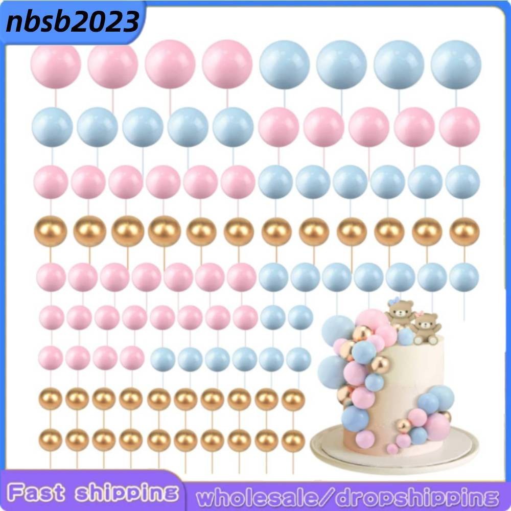 108Pcs DIY Foam Balloon Cupcake Toppers for Baking Wedding Birthday Cakes