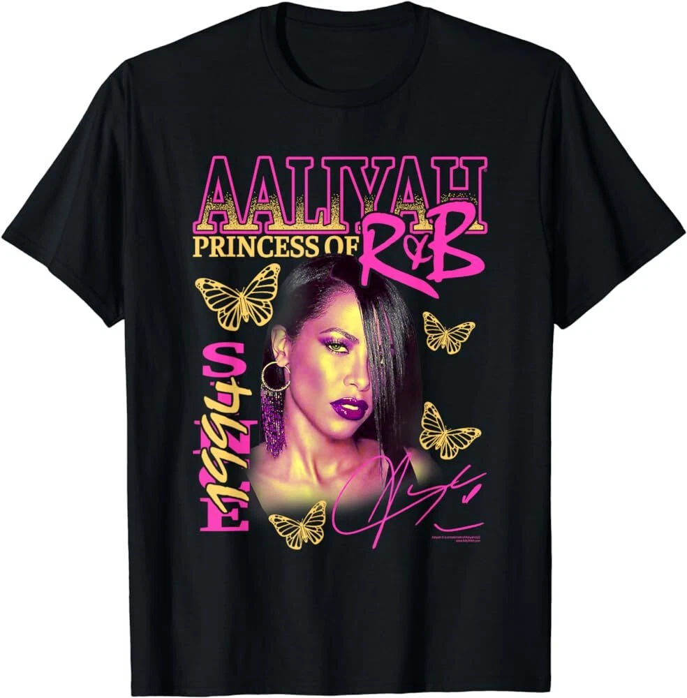 Vintgae Aaliyah In Concert Black Cotton 100% Size S To 4Xl Shirt-image
