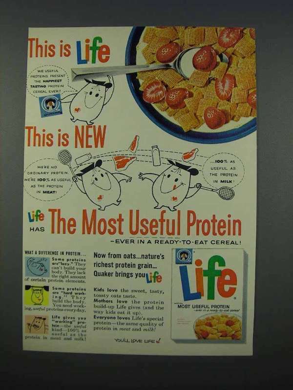 1962 Life Cereal Ad - The Most Useful Protein