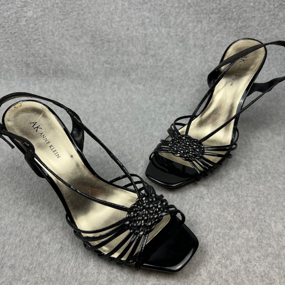 Anne Klein Akaplik Strappy Patent Leather Heels Womens Size 10 Formal Wedding Shoes-image