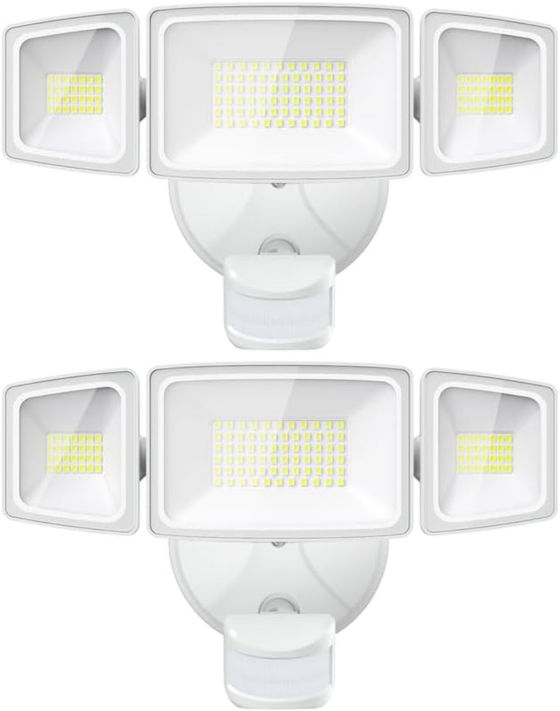2 Pack 65W LED Motion Sensor Outdoor Lights, 6500LM 6500K IP65 Waterproof Securi